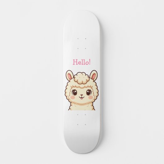 Süße Llama-Illustrationsdesign Skateboard (Vorderseite)