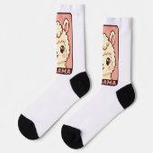 Süße Llama-Illustrationsdesign Socken (Linkes Detail)