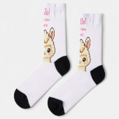 Süße Llama-Illustrationsdesign Socken (Linkes Detail)