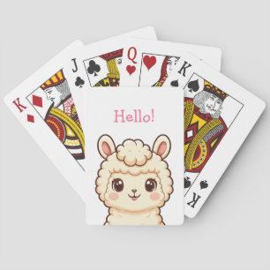 Süße Llama-Illustrationsdesign Spielkarten