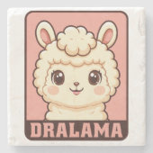 Süße Llama-Illustrationsdesign Steinuntersetzer (Vorderseite)