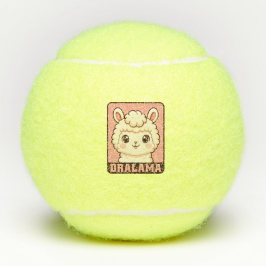 Süße Llama-Illustrationsdesign Tennisbälle (Vorderseite)