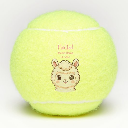 Süße Llama-Illustrationsdesign Tennisbälle (Vorderseite)