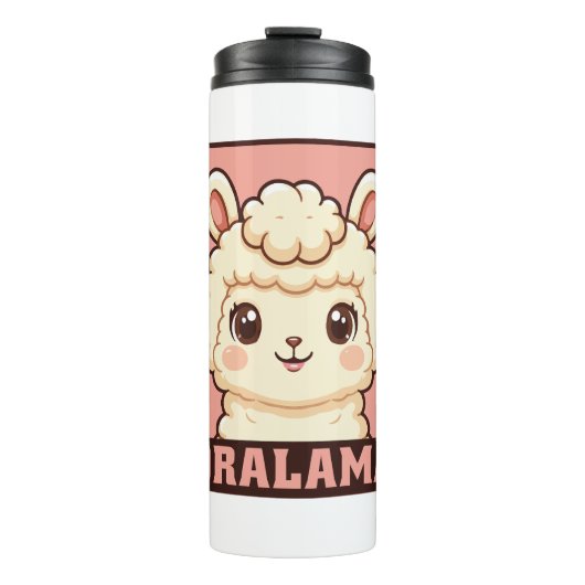 Süße Llama-Illustrationsdesign Thermosbecher (Vorderseite)
