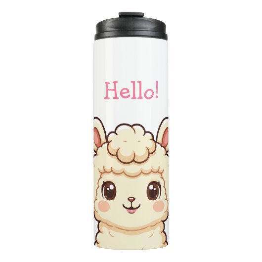 Süße Llama-Illustrationsdesign Thermosbecher (Vorderseite)