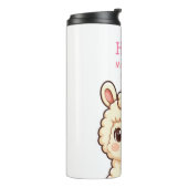 Süße Llama-Illustrationsdesign Thermosbecher (Nach links gedreht)