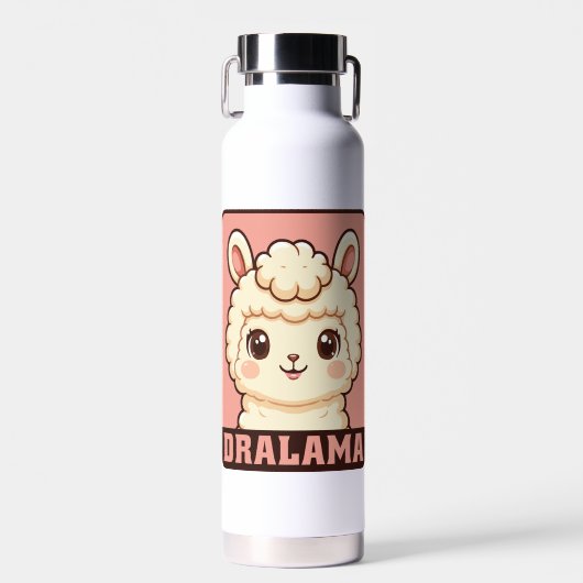 Süße Llama-Illustrationsdesign Trinkflasche (Vorne)