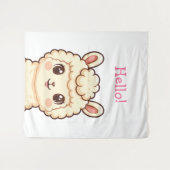 Süße Llama-Illustrationsdesign Wandteppich (Vorderseite (Horizontal))
