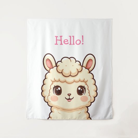 Süße Llama-Illustrationsdesign Wandteppich (Vorderseite)