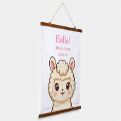 Süße Llama-Illustrationsdesign Wandteppich Mit Holzrahmen (Gewinkelt)