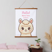 Süße Llama-Illustrationsdesign Wandteppich Mit Holzrahmen (Schlafzimmer)
