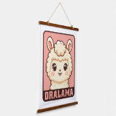 Süße Llama-Illustrationsdesign Wandteppich Mit Holzrahmen (Gewinkelt)