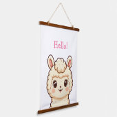 Süße Llama-Illustrationsdesign Wandteppich Mit Holzrahmen (Gewinkelt)