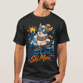 Süße Llama-Ski-Fahrt Bleib cool, Ski mehr Design T-Shirt