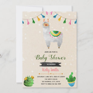 Süße Llama-Themen-Baby-Shower-Einladung Einladung