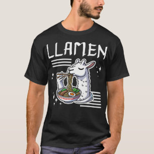 Süße Llamas essen Ramen T-Shirt
