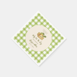 Süße lokal angebaute Gemüse-Baby-Party vom Bauern Serviette