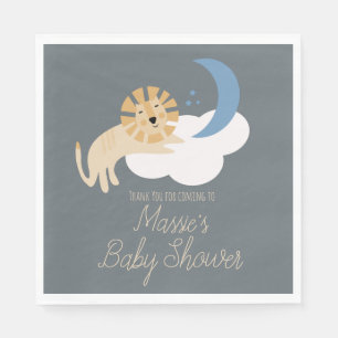 Süße Löwe Mond Wolke Baby Shower Dankeschön Serviette