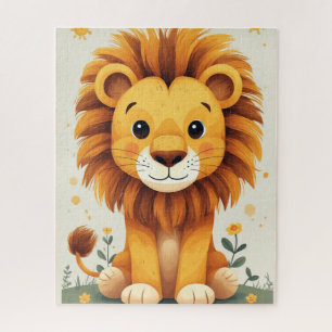 Süße Löwen-Kinderzimmer-Wandkunst Dschungel Puzzle
