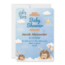 Süße Löwenkönig-Baby-Junge-Shower-Einladung