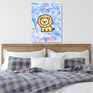 Süße Löwenwandkunst | Safari-Nursery-Dekor | Boho  Leinwanddruck