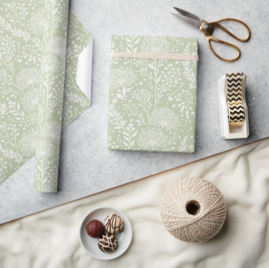 Süße Löwenzahn Neutral - Sanftes Oliven Grün Geschenkpapier (Kunsthandwerk)