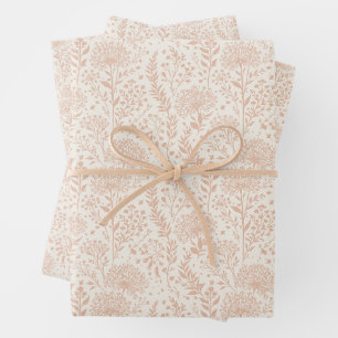 Süße Löwenzahn-Warme Aprikose - Neutral Geschenkpapier Set