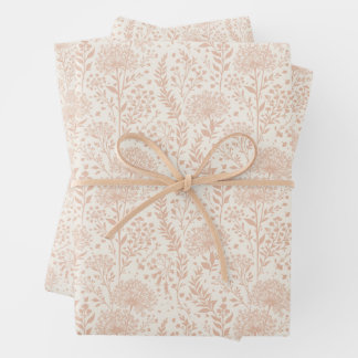 Süße Löwenzahn-Warme Aprikose - Neutral Geschenkpapier Set