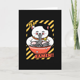 Süße Lucky Cat aus Japan isst Ramen Karte