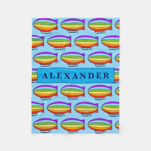 Süße Luftschiff-Muster-Fleece-Decke für Kinder Fleecedecke (Vorderseite)
