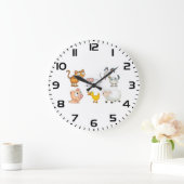 Süße lustige Bauernhoftiere Große Wanduhr (Zuhause)