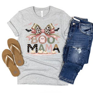 Süße Lustige Boo Mama Halloween Coquette Schleife T-Shirt