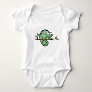 Süße lustige Cartoon-Chamäleon-Grüne Eidechse Baby Strampler