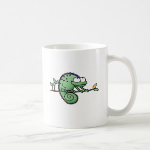 Süße lustige Cartoon-Chamäleon-Grüne Eidechse Kaffeetasse