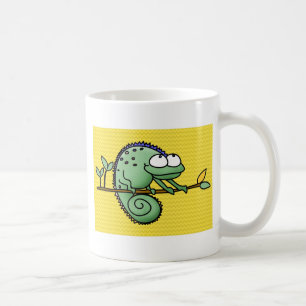 Süße lustige Cartoon-Chamäleon-Grüne Eidechse Kaffeetasse