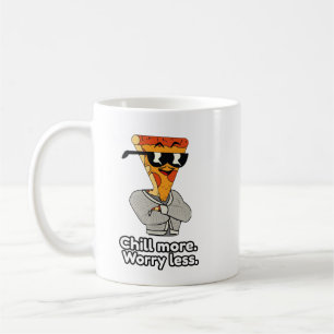 Süße lustige Cartoon-Pizza-Scheibe Klassischer Bec Kaffeetasse