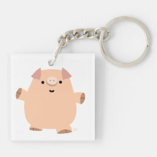 Süße lustige Cartoon-Schwein-Acryl-Schlüsselanhäng Schlüsselanhänger