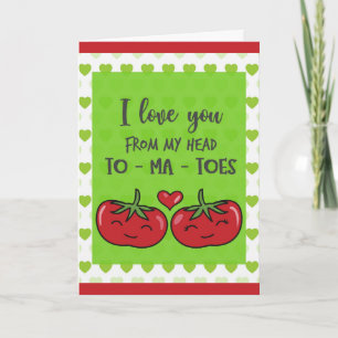 Süße lustige Cartoon-Tomaten Ich liebe dich Karte