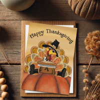 Süße lustige frohe Thanksgiving-Truthahn-Pastete