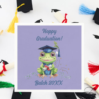 Süße lustige Frosch-Hoppy-Abschlussfeier-Party Serviette
