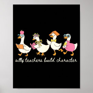 Süße lustige Gans alberne Lehrer bilden Charakter  Poster