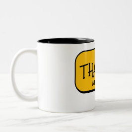 Süße lustige gelbe Danke-Tasse Zweifarbige Tasse