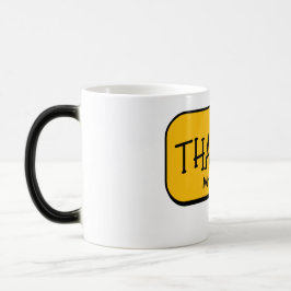 Süße lustige gelbe Dankeschön-Tasse Verwandlungstasse