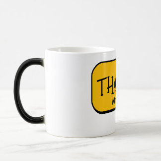 Süße lustige gelbe Dankeschön-Tasse Verwandlungstasse