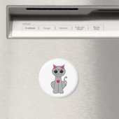 Süße lustige glückliche graue Katze Magnet (In Situ (Geschirrspüler))