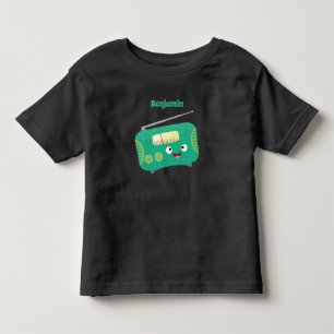 Süße lustige glückliche Retro-Radio-Cartoon Kleinkind T-shirt