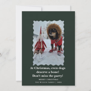 Süße lustige Hunde sagen Weihnachts-Feiertagskarte Einladung