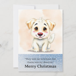 Süße lustige Hunde-Weihnachtskarte Feiertagskarte