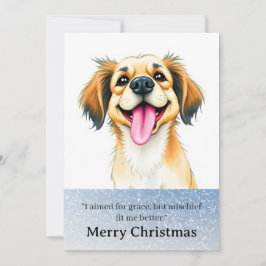 Süße lustige Hunde-Weihnachtskarte Feiertagskarte