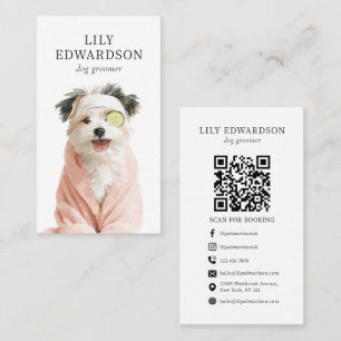 Süße lustige Hundeillustration Hund Hundefriseur Q Visitenkarte